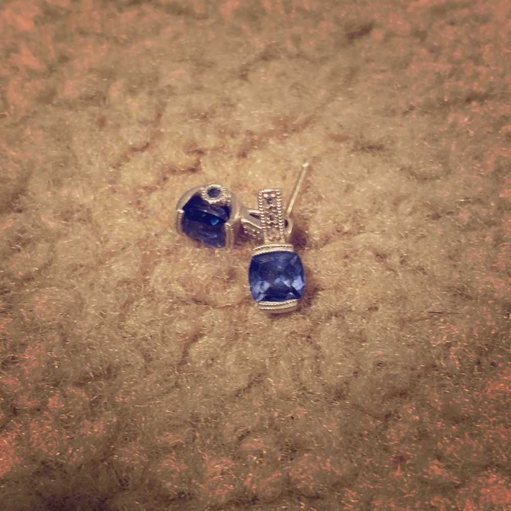Sapphire and diamond earrings. Real. Classy